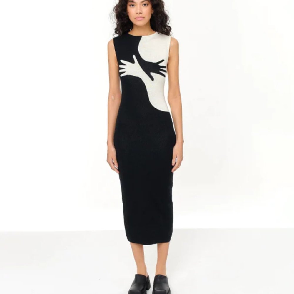 Another Girl HANDSY KNIT MIDI DRESS Size L